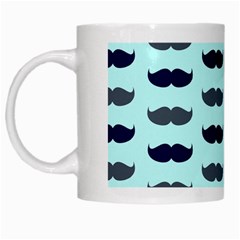 Beard Pattern White Mugs