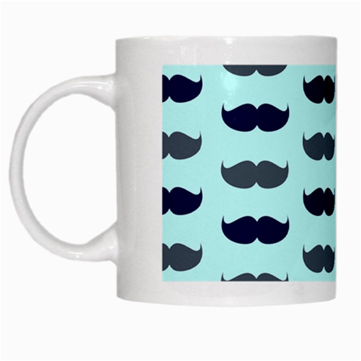 beard pattern White Mugs