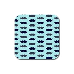 Beard Pattern Rubber Square Coaster (4 Pack) 