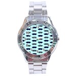 beard pattern Stainless Steel Analogue Watch Front