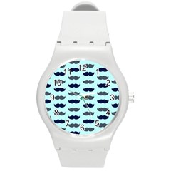 Beard Pattern Round Plastic Sport Watch (m) by designsbymallika