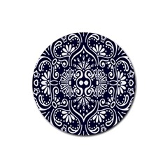 Mandala Pattern Rubber Coaster (round)  by designsbymallika