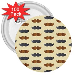 Beard Pattern 3  Buttons (100 Pack)  by designsbymallika