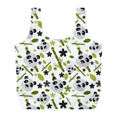 Panda Love Full Print Recycle Bag (l) by designsbymallika