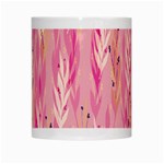 pink leaf pattern White Mugs Center