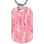 pink leaf pattern Dog Tag (One Side) Front