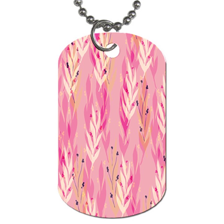 pink leaf pattern Dog Tag (One Side)