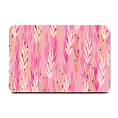 Pink Leaf Pattern Small Doormat 