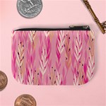 pink leaf pattern Mini Coin Purse Back