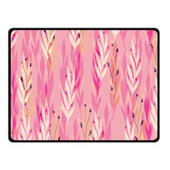 Pink Leaf Pattern Fleece Blanket (small)