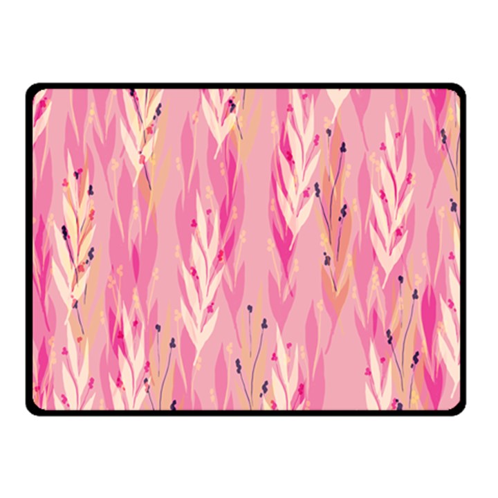 pink leaf pattern Fleece Blanket (Small)