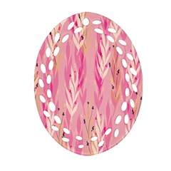 Pink Leaf Pattern Ornament (oval Filigree)