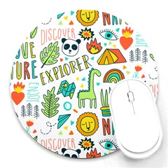 Traveller Explorer Round Mousepads by designsbymallika