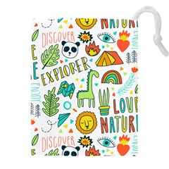 Traveller Explorer Drawstring Pouch (5xl) by designsbymallika