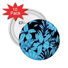 Blue Winter Tropical Floral Watercolor 2 25  Buttons (10 Pack) 