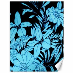 Blue Winter Tropical Floral Watercolor Canvas 36  X 48 