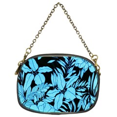 Blue Winter Tropical Floral Watercolor Chain Purse (one Side) by dressshop