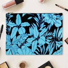 Blue Winter Tropical Floral Watercolor Cosmetic Bag (xl) by dressshop