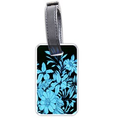 Blue Winter Tropical Floral Watercolor Luggage Tag (one Side)