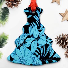 Blue Winter Tropical Floral Watercolor Ornament (christmas Tree) 