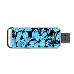 Blue Winter Tropical Floral Watercolor Portable Usb Flash (one Side)