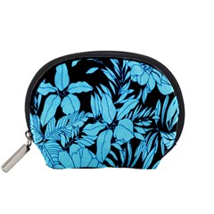 Blue Winter Tropical Floral Watercolor Accessory Pouch (small)