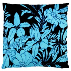 Blue Winter Tropical Floral Watercolor Standard Flano Cushion Case (two Sides)