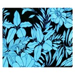 Blue Winter Tropical Floral Watercolor Double Sided Flano Blanket (Small)  50 x40  Blanket Front