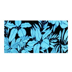 Blue Winter Tropical Floral Watercolor Satin Wrap