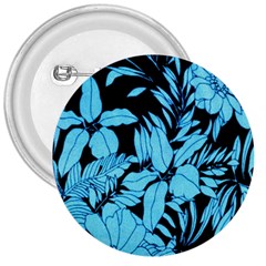 Blue Winter Tropical Floral Watercolor 3  Buttons