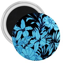 Blue Winter Tropical Floral Watercolor 3  Magnets by dressshop