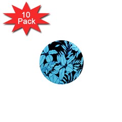 Blue Winter Tropical Floral Watercolor 1  Mini Magnet (10 Pack)  by dressshop