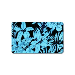 Blue Winter Tropical Floral Watercolor Magnet (name Card) by dressshop