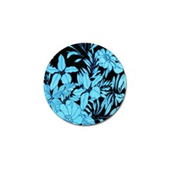 Blue Winter Tropical Floral Watercolor Golf Ball Marker (4 Pack)