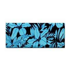 Blue Winter Tropical Floral Watercolor Hand Towel by dressshop