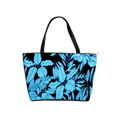 Blue Winter Tropical Floral Watercolor Classic Shoulder Handbag