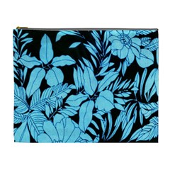 Blue Winter Tropical Floral Watercolor Cosmetic Bag (xl) by dressshop