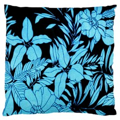 Blue Winter Tropical Floral Watercolor Large Cushion Case (two Sides)