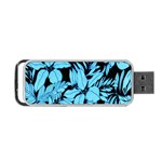 Blue Winter Tropical Floral Watercolor Portable USB Flash (One Side) Front