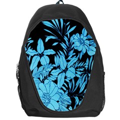 Blue Winter Tropical Floral Watercolor Backpack Bag