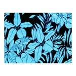 Blue Winter Tropical Floral Watercolor Double Sided Flano Blanket (Mini)  35 x27  Blanket Back