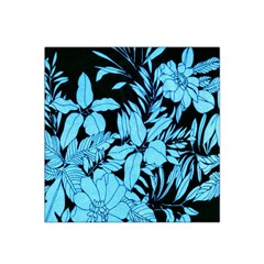 Blue Winter Tropical Floral Watercolor Satin Bandana Scarf by dressshop