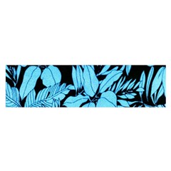 Blue Winter Tropical Floral Watercolor Satin Scarf (oblong)