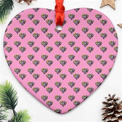 Patchwork Heart Pink Heart Ornament (two Sides)