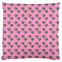 Patchwork Heart Pink Large Cushion Case (one Side) by snowwhitegirl