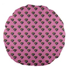 Patchwork Heart Pink Large 18  Premium Flano Round Cushions by snowwhitegirl