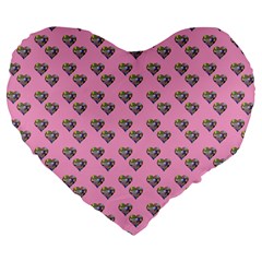 Patchwork Heart Pink Large 19  Premium Flano Heart Shape Cushions by snowwhitegirl