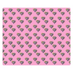 Patchwork Heart Pink Double Sided Flano Blanket (small)  by snowwhitegirl