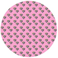 Patchwork Heart Pink Wooden Bottle Opener (round)