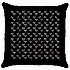 Patchwork Heart Black Throw Pillow Case (black) by snowwhitegirl